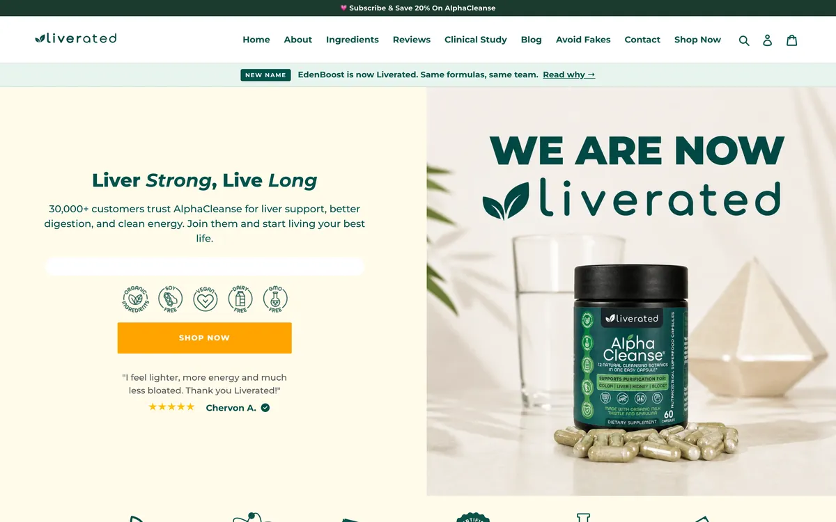 Liverated website